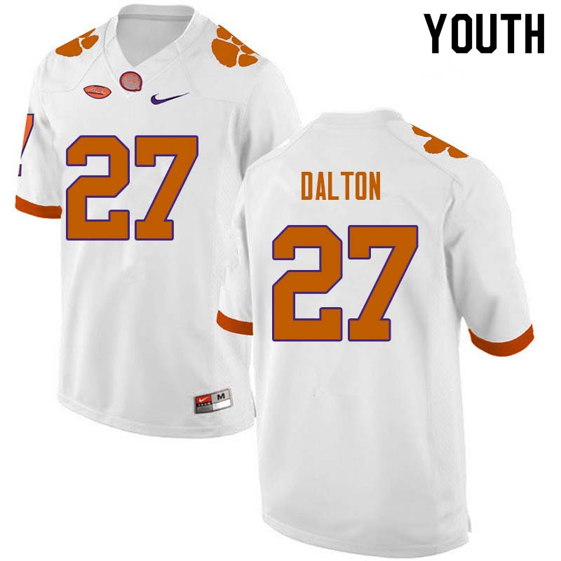 Youth #27 Alex Dalton Clemson Tigers College Football Jerseys Sale-White